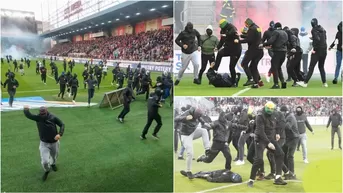 Eslovaquia: Brutal pelea entre barristas rivales en la cancha dejó varios heridos