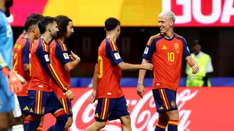 España mostró un alto nivel y no tuvo problemas en vencer 4-0 a Arabia Saudita por el Mundial 2026 / Foto: Reuters - Bernadett Szabo