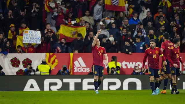 España venció 2-1 a Albania con un brillante gol de Dani Olmo al minuto 90