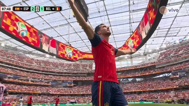 Mikel Merino ingresó y, a los dos minutos en el campo, colocó el 2-1 de España vs Bélgicas tras gran definición / Fuente: América TV