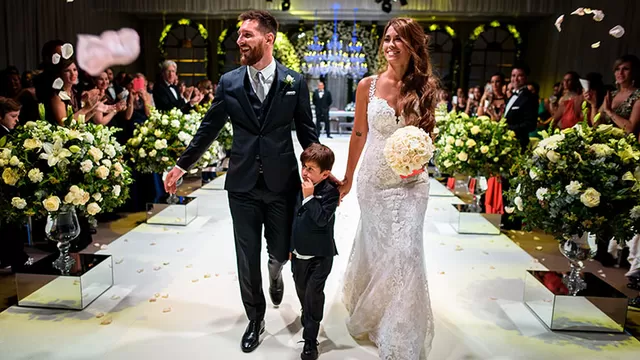 Lionel y Antonela se casaron el 30 de junio del 2017. | Foto: AFP