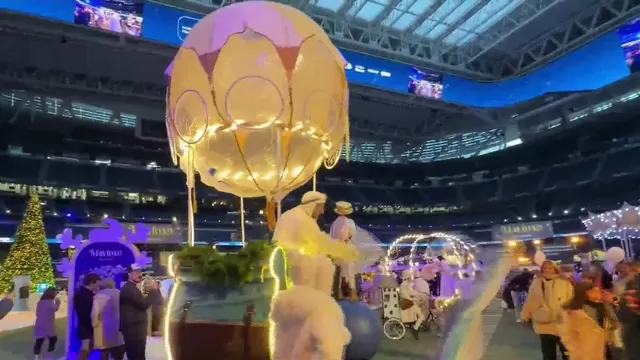 Estadio Santiago Bernabéu se convirtió en un parque navideño / Captura / Canal N