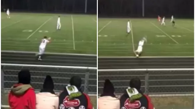 Estados Unidos: saque lateral desde 30 metros con pirueta terminó en gol