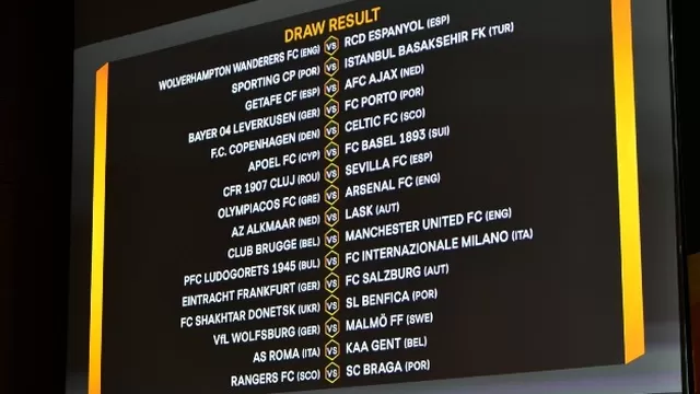 El sorteo de los dieciseisavos de la Europa League. | Foto: Twitter