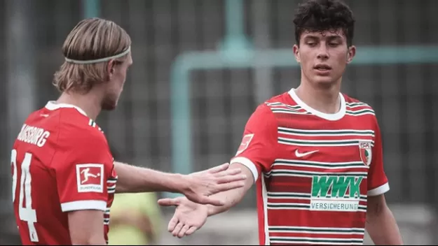 Fabio Gruber, de raíces peruanas, debutó con el Augsburgo y anotó un gol