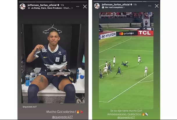 Mensajes de Farfán tras golazo de Kevedo en Brasil / IG