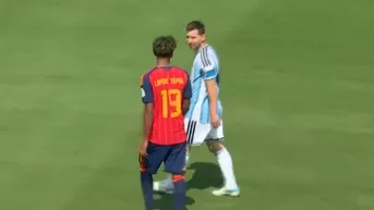 Así fue el cruce de Lionel Messi y Lamine Yamal en el Argentina vs España