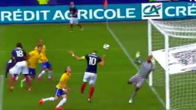 Francia vs. Brasil: tremenda atajada de Jefferson a cabezazo de Benzema