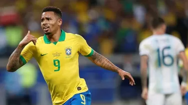 Gabriel Jesús marcó un gol en el triunfo 2-0 de Brasil sobre Argentina | Foto: AFP.