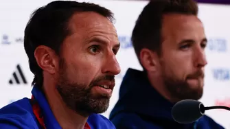 Gareth Southgate y Harry Kane en conferencia de prensa. [Foto: AFP] 