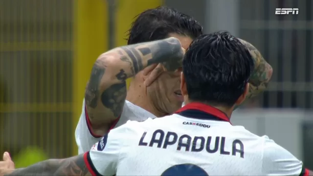Gianluca Lapadula asistió para el 2-2 del Cagliari ante Inter por la Serie A