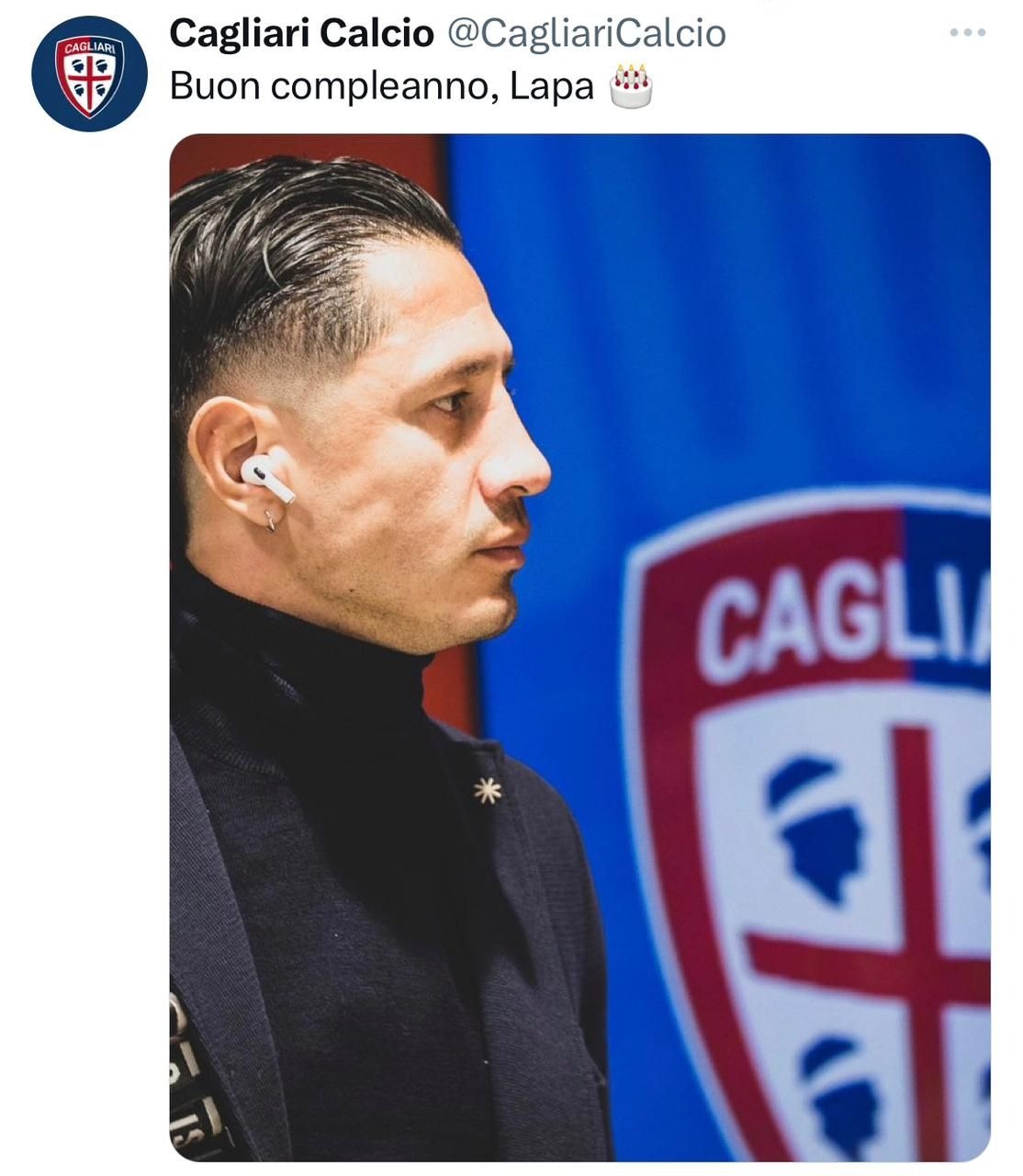 Cagliari saludó a Gianluca Lapadula. | Fuente: @CagliariCalcio