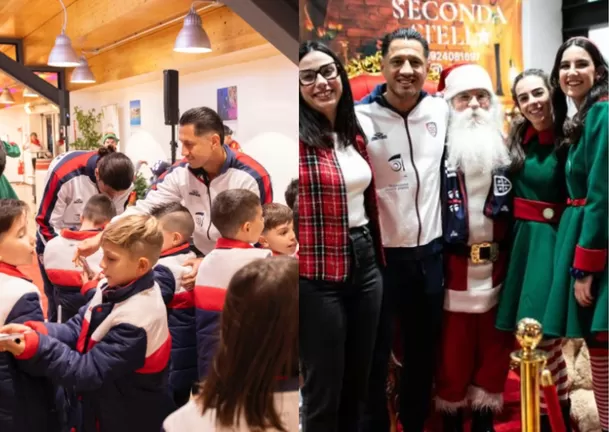 Imágenes compartidas por el Cagliari muestran al delantero italo-peruano participando de la actividad por Navidad / Foto: Cagliari Calcio