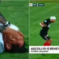 Gianluca Lapadula recibió dos golpes en la cabeza en el partido ante Ascoli