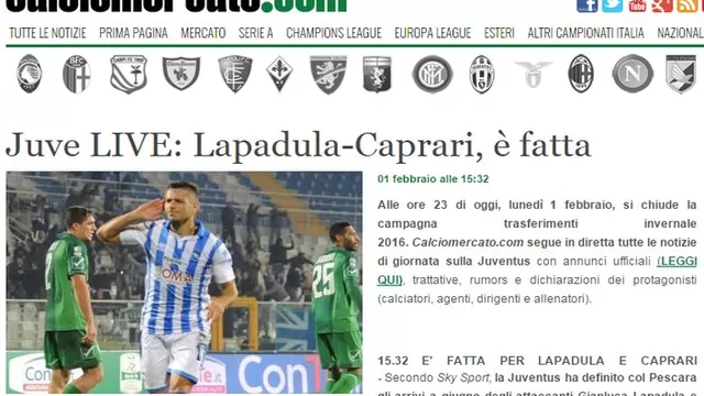 Gianluca Lapadula remece Italia por inminente pase a la Juventus-foto-1