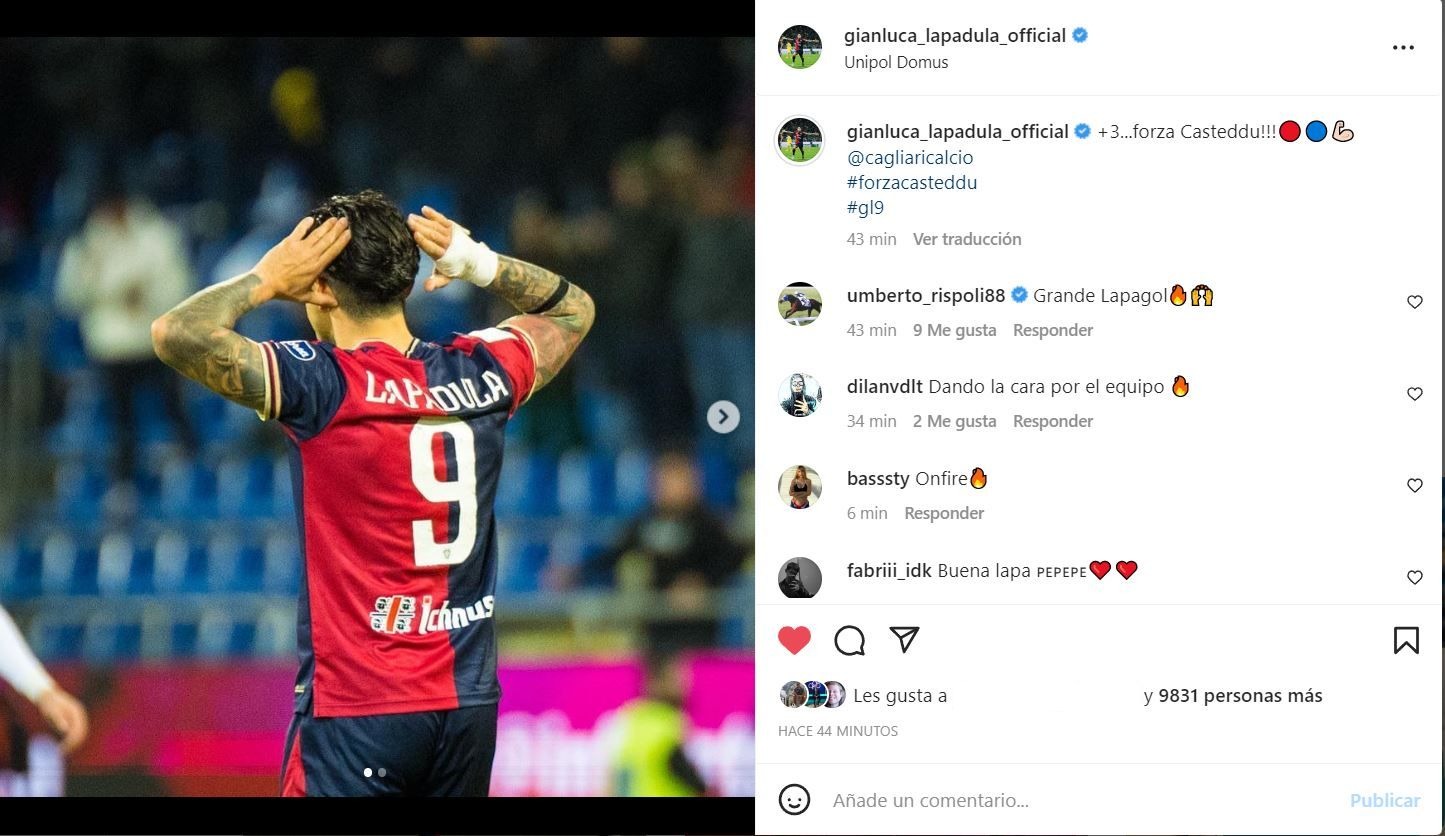 Gianluca Lapadula Se Pronunció Tras Darle El Triunfo Al Cagliari En La ...