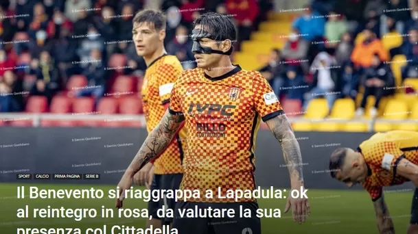 Il Sannio Quotidiano: Benevento se aferra a Lapadula: ok para reintegrarse a la plantilla, se evaluará su presencia con el Cittadella