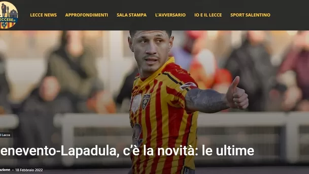 l Leccese: Benevento y Gianluca Lapadula han hecho las paces