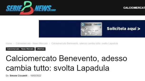 Seriebnews.com: La polémica situación sobre el futuro de Gianluca Lapadula con la camiseta del Benevento ha llegado a un punto de inflexión