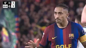 Raphinha sacó un tremendo latigazo y puso el empate 1-1 de Barcelona ante Real Madrid