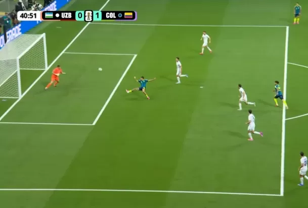 Así fue el gol de Colombia 1-0 sobre Uzbekistán / Foto: DSports