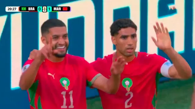 GOL de Ismael Saibari para el 1-0 de Marruecos sobre Brasil / Foto: América TV / Video: América TV