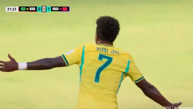 Vinicius Junior puso el empate 1-1 entre Brasil vs Marruecos / Foto: América TV / Video: América TV