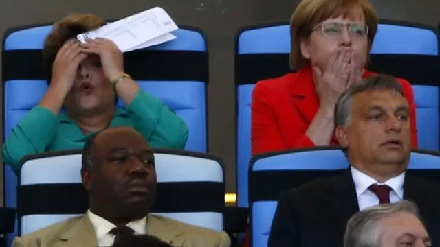 Los graciosos gestos de Merkel y Rousseff en el Alemania - Argentina