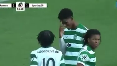 Victor Guzmán anotó en su debut con la camiseta del Sporting de Lisboa de Portugal / Captura / X