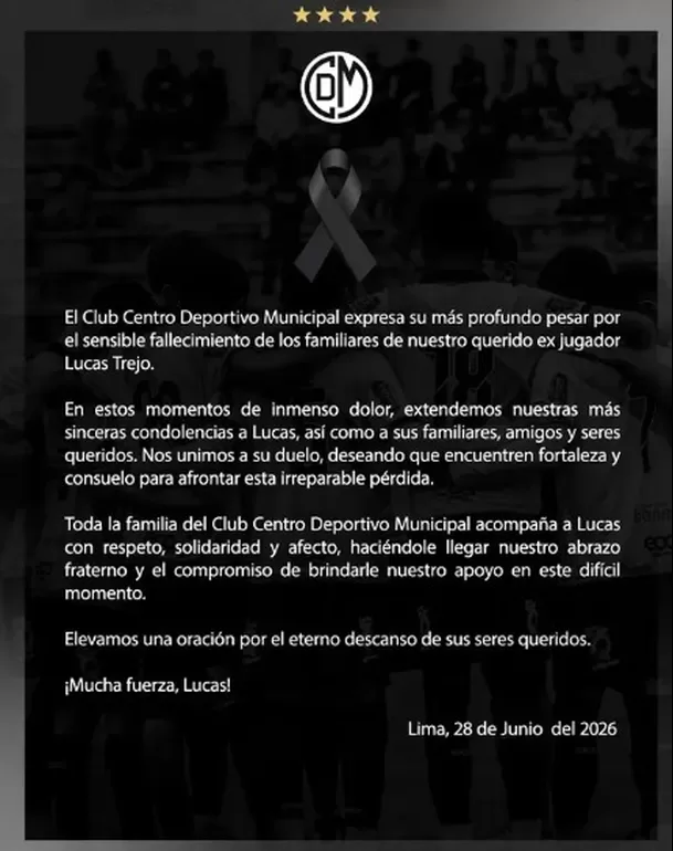 Comunicado de Deportivo Municipal / Foto: IG Deportivo Municipal
