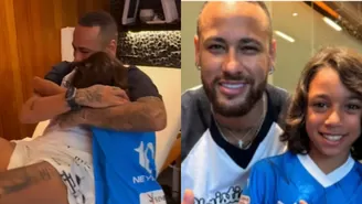 Hijo de Marcelo Vieira conoció a Neymar y no pudo ocultar su emoción
