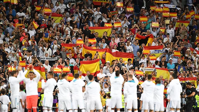 Hinchas del Real Madrid sobre el referéndum: &quot;¡Viva España!&quot;