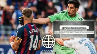 Esteban Andrada y una histórica sanción por puñetazo a Jorge Pulido en la Segunda División de España. | Foto: Marca / AD