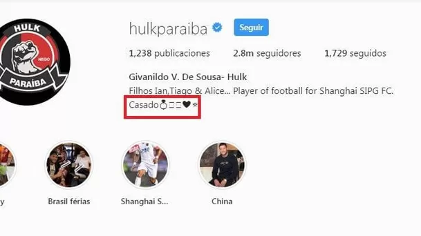 En la descripción de su perfil de Instagram aparece como &quot;casado&quot;.