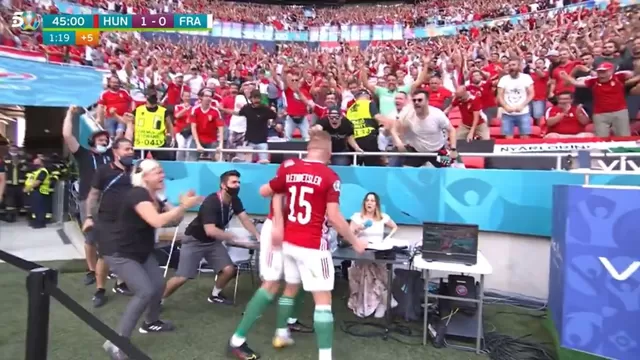 Hungría vs. Francia: Fiola marcó el 1-0 y golpeó la mesa de periodista en su festejo