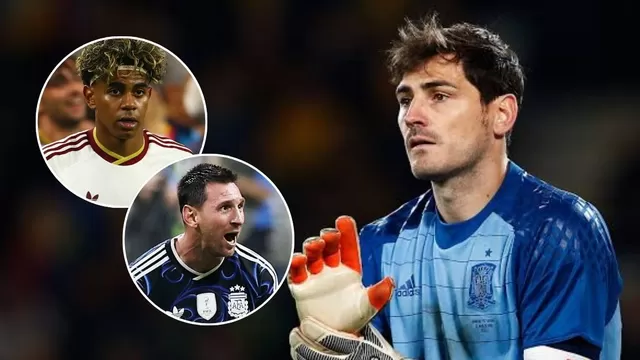 Iker Casillas calienta la final entre Argentina vs España. Foto: Composición