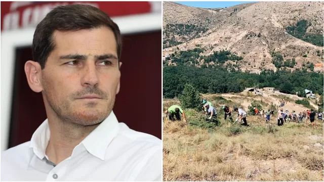 Iker Casillas colabora en la extinción del incendio en Navalacruz, ciudad de donde procede su familia