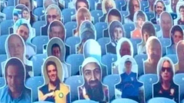 Imagen de Bin Laden fue colocada en el Elland Road. | Foto: Twitter