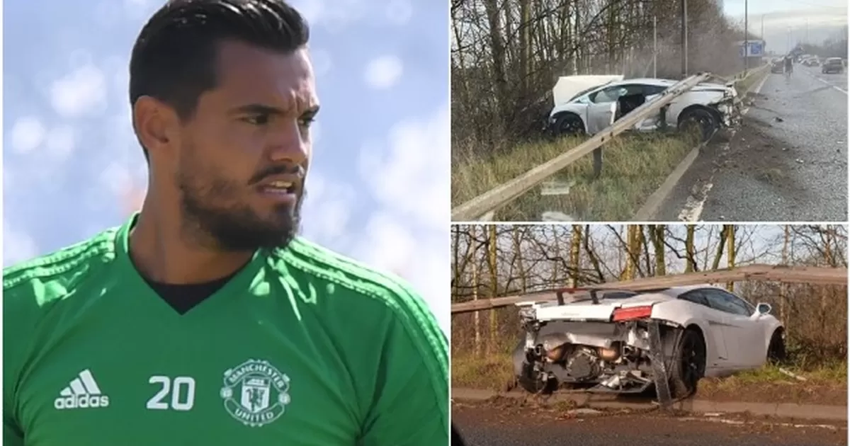 Inglaterra: Sergio Romero sufrió accidente en su Lamborghini en Manchester  | Premier League | Liga inglesa | America deportes