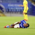 Inglaterra: Wesley Fofana del Leicester sufrió una impactante fractura ante Villarreal 