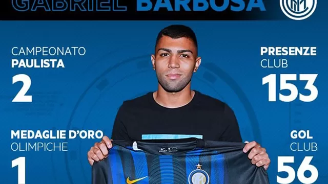Inter de Milán anunció el fichaje de Gabriel &#39;Gabigol&#39; Barbosa