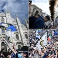 Inter de Milán campeón: Hinchas celebran el título de la Serie A en la plaza Duomo