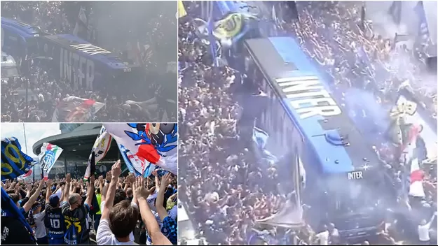 Inter de Milán: Una multitud recibió al campeón de Italia en el Giuseppe Meazza