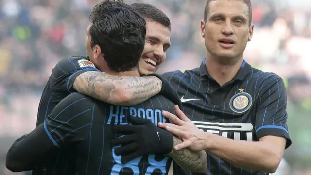 Inter de Milán venció al Genoa con goles de Palacio, Icardi y Vidic