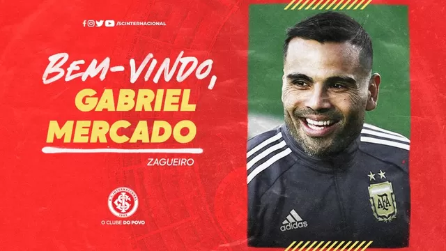 Gabriel Mercado, lateral argentino de 34 años. | Foto/Video: @SCInternacional