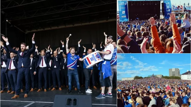 Islandia: selección llegó a Reikiavik e hizo saludo Vikingo con hinchas