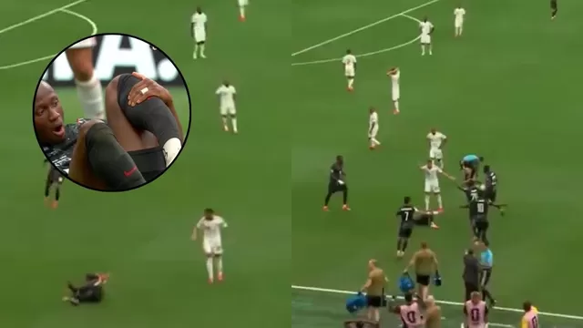 Ismael Koné recibió una fuerte entrada y terminó lesionándose en el Mundial 2026. Foto: Captura