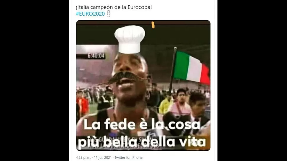 Los memes que dejó la final de la Eurocopa 2020 entre Italia e Inglaterra.