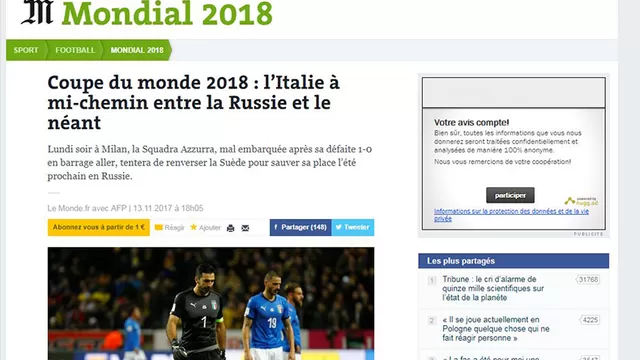 Italia quedó fuera de Rusia 2018 y acaparó portadas en el mundo-foto-10
