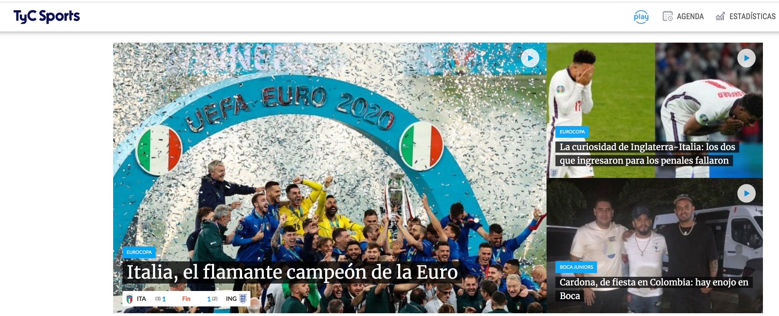 Italia ganó la Eurocopa 2020 tras vencer en los penales a Inglaterra.